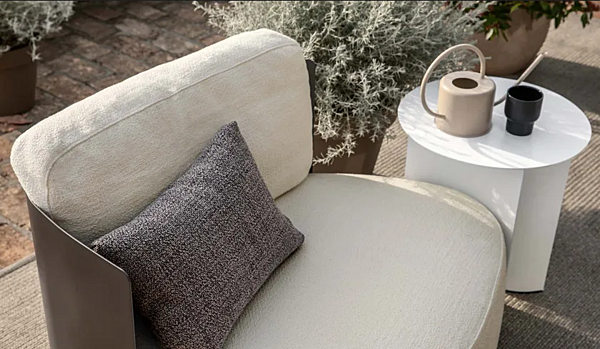 Fauteuil de jardin en tissu Pierre Shell Flou usine Flou de l'Italie. Foto №11