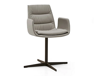 Chaise en cuir pivotante avec base à 4 branches et accoudoirs Eforma Lady 4 Ways usine Eforma de l'Italie