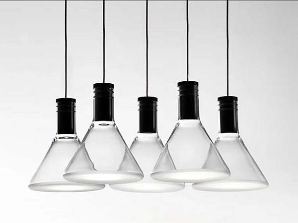 Suspension en verre borosilicate LED multispot Fabbian Polair usine Fabbian de l'Italie. Foto №6