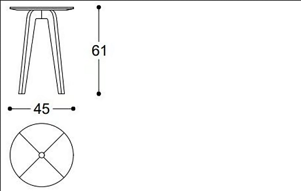 Table d'appoint ronde en noyer Black Tie collection Tommi TOM47TC, TOM47TF, TOM61TC, TOM61TF usine Black Tie de l'Italie. Foto №6