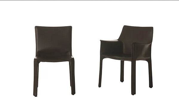Fauteuil en cuir tanné avec accoudoirs CASSINA 413 CAB usine CASSINA de l'Italie. Foto №6