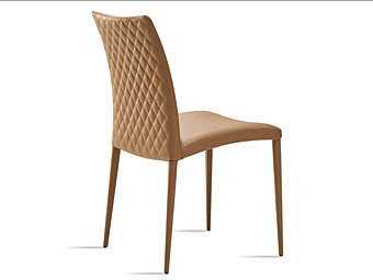 Chaise en cuir rembourrée Eforma Asia Diamond usine Eforma de l'Italie