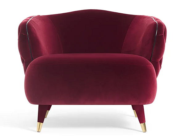 Fauteuil en tissu capitonné avec accoudoirs en tissu Savoi Black Tie SAV10C, SAV10L usine Black Tie de l'Italie. Foto №1