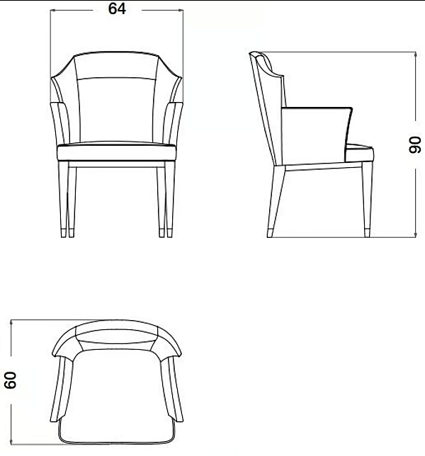 Fauteuil en cuir rembourré avec accoudoirs Eclipse CPRN HOMOOD E246 usine CPRN HOMOOD de l'Italie. Foto №3