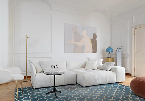 Canapé d'angle en tissu avec housse amovible Saba Pixel usine SABA de l'Italie. Foto №6