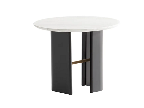 Table basse ronde en acier avec plateau en marbre Potocco Double L 952 TC 952/TC usine POTOCCO de l'Italie. Foto №1