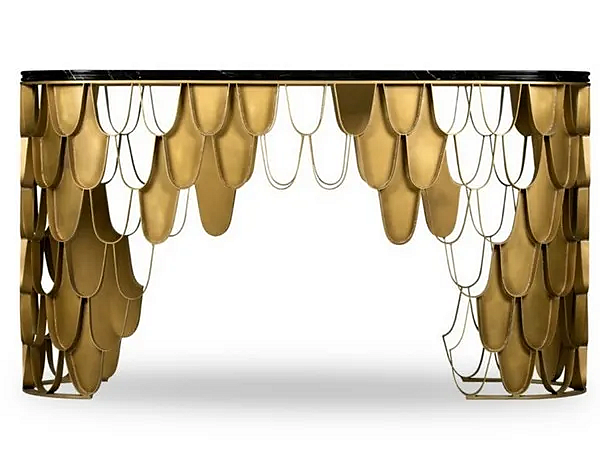 Table console ovale en laiton KOI BRABBU usine BRABBU de l'Italie. Foto №2