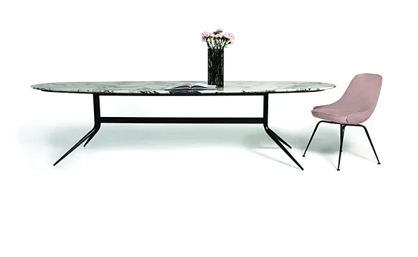 Table à manger en marbre ou MDF 1500 Swing VIBIEFFE usine VIBIEFFE de l'Italie. Foto №2