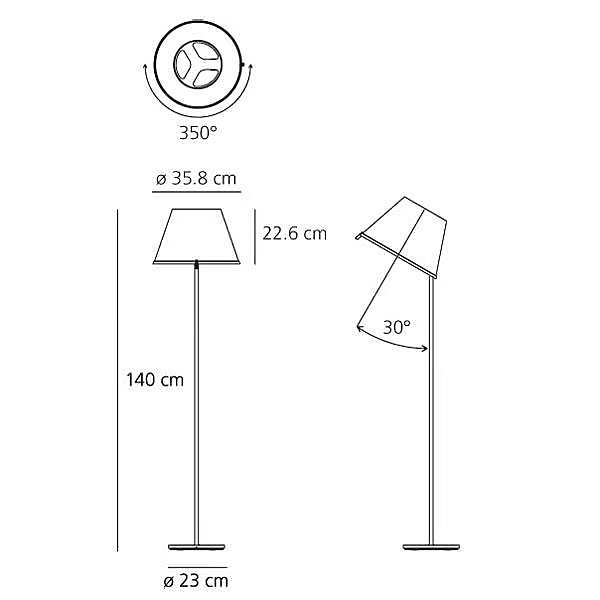 Lampe sur pied ajustable en métal Artemide Choose usine Artemide de l'Italie. Foto №5