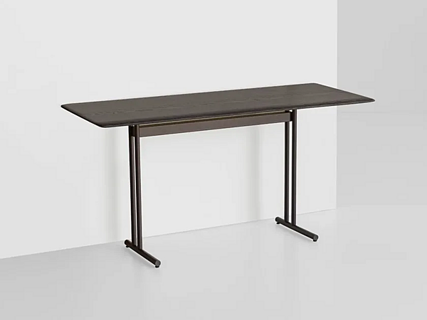 Bureau secrétaire en bois de frêne et métal Potocco Graphic 955 SCR 955/SCR usine POTOCCO de l'Italie. Foto №2