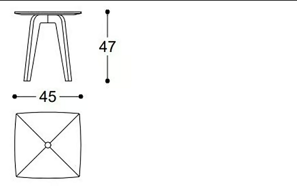 Table d'appoint carrée en noyer Black Tie Tommi TOM47QC, TOM47QF, TOM61QC, TOM61QF usine Black Tie de l'Italie. Foto №4