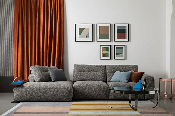 Canapé d'angle en tissu My Taos Saba usine SABA de l'Italie. Foto №4