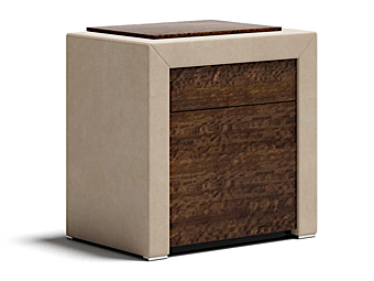 Table de chevet rectangulaire en bois et cuir Miles Capital Collection MIL.CO Table de chevet rectangulaire en bois et cuir Miles Capital Collection MIL.CO usine Capital Collection de l'Italie
