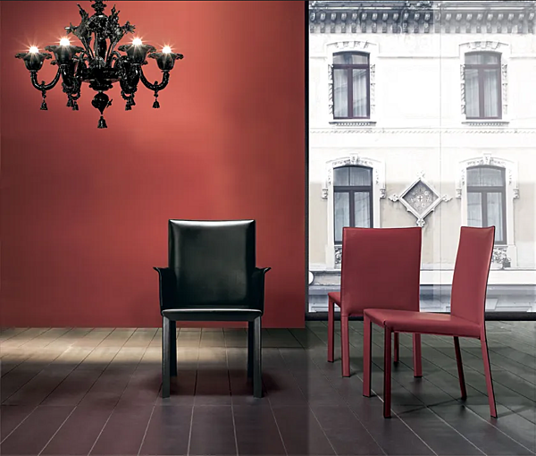 Chaise en cuir tanné Marlene I 4 Mariani usine i 4 Mariani de l'Italie. Foto №4
