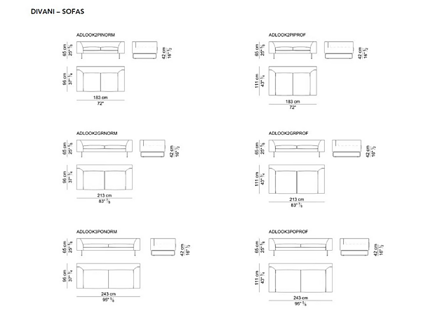 Canapé modulable 4 places en tissu I 4 Mariani ADD LOOK usine i 4 Mariani de l'Italie. Foto №6