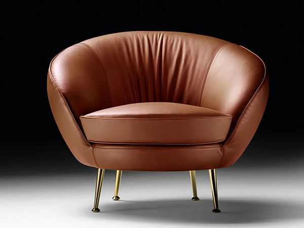 Fauteuil en cuir avec accoudoirs Giulia Black Tie GIU10 usine Black Tie de l'Italie. Foto №2