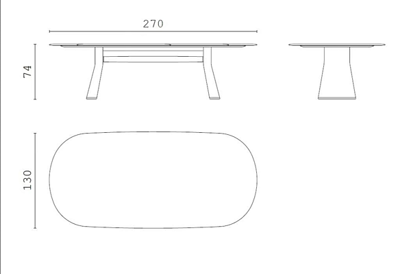 Table ovale en bois et marbre Talos CPRN HOMOOD usine CPRN HOMOOD de l'Italie. Foto №6