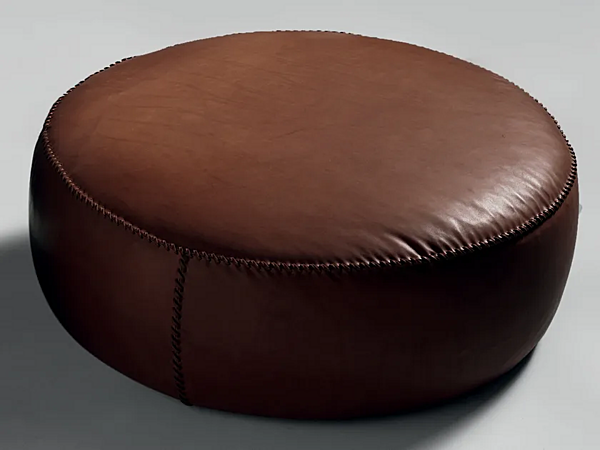 Pouf rond en cuir Casablanca Black Tie CAS110 usine Black Tie de l'Italie. Foto №2