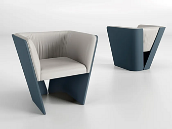 Fauteuil en cuir rembourré avec accoudoirs Sensu Bizzotto Italia 6101