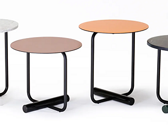 Table basse ronde en cuir tanné ZANOTTA TOTO