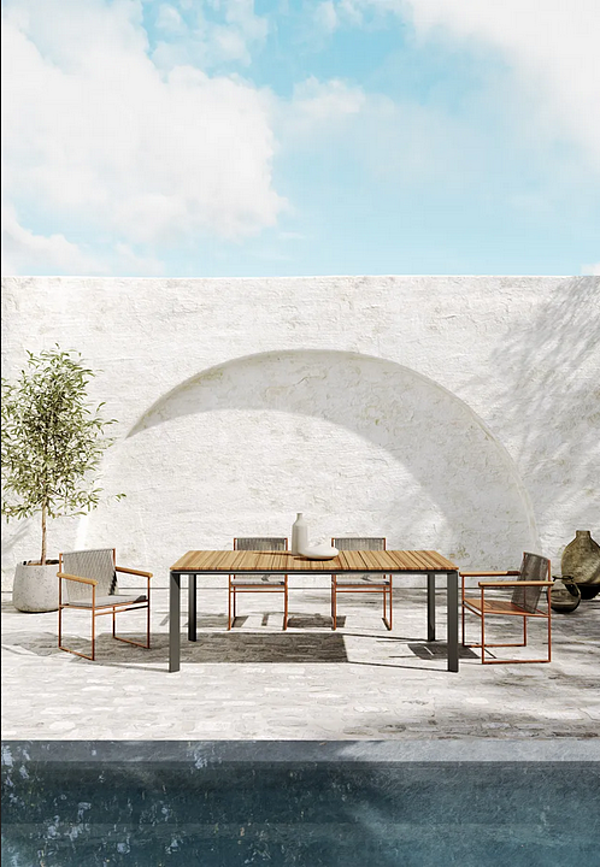 Chaise de jardin en teck avec accoudoirs Atmosphera collection Pipe usine ATMOSPHERA de l'Italie. Foto №3