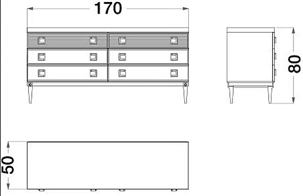 Commode en bois plaqué et métal Sesto Senso CPRN HOMOOD S511 usine CPRN HOMOOD de l'Italie. Foto №3