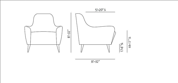 Fauteuil avec accoudoirs en tissu ou cuir VIBIEFFE collection NIDO 650 usine VIBIEFFE de l'Italie. Foto №4