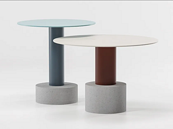Table basse ronde en aluminium KETTAL Roll usine KETTAL de l'Italie