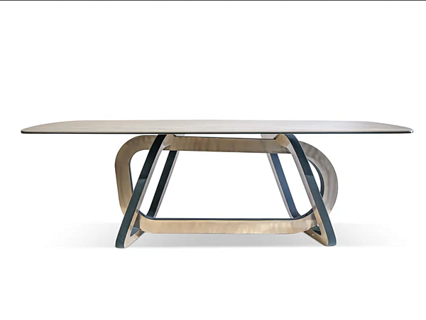 Table à manger en grès cérame Looop CORTEZARI 302-RV2G usine CORTE ZARI de l'Italie. Foto №1