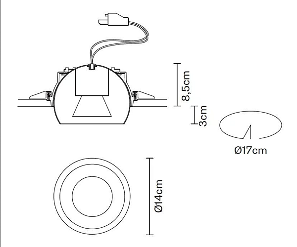 Projecteur encastré ajustable en métal Fabbian Tools F19 F63 usine Fabbian de l'Italie. Foto №6
