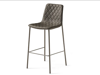 Tabouret en cuir avec dossier Lenny Eforma usine Eforma de l'Italie