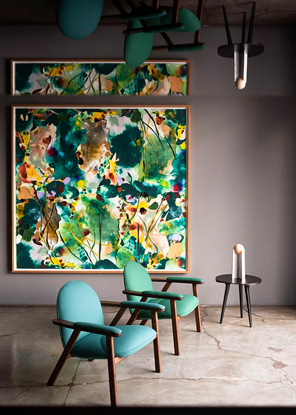Fauteuil en tissu avec accoudoirs Peggy BROSS 1430 usine BROSS de l'Italie. Foto №4