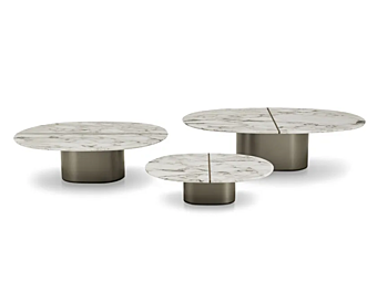 Table basse ovale en marbre pour salon Giotto I 4 Mariani
