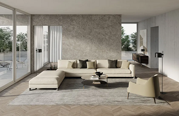 Canapé d'angle en tissu Davis Out Frigerio usine Frigerio de l'Italie. Foto №8