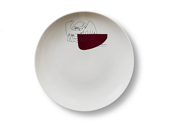 Assiette à dessert en porcelaine ensemble de 2 pièces CASSINA GNR Service Prunier GNR 20 usine CASSINA de l'Italie. Foto №1