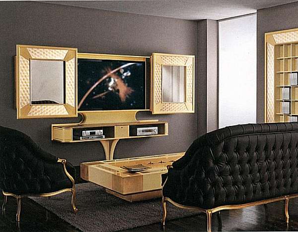 Support TV-HI-FI VISMARA Sliding Home Cinema-Mosaik usine VISMARA de l'Italie. Foto №1