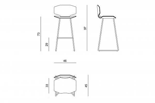 Tabouret de bar VISIONNAIRE (IPE CAVALLI) ALBATROS usine VISIONNAIRE (IPE CAVALLI) de l'Italie. Foto №4