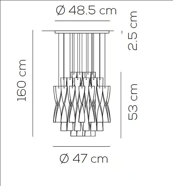 Suspension en verre de Murano AXOLIGHT Aura SP AURA 45, SPAURA60 usine Axolight de l'Italie. Foto №9