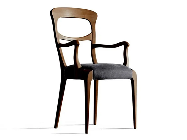 Chaise en bois avec accoudoirs Capotavola L 143 DALE usine DALE de l'Italie. Foto №1