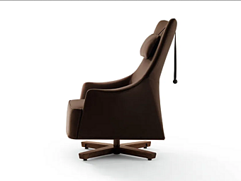 Fauteuil bergère pivotant à base à quatre branches Mobius GIORGETTI