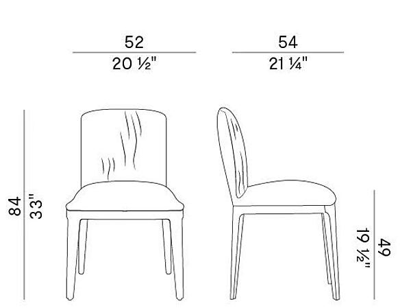 Chaise rembourrée en tissu Potocco collection Blossom 840 840 usine POTOCCO de l'Italie. Foto №4