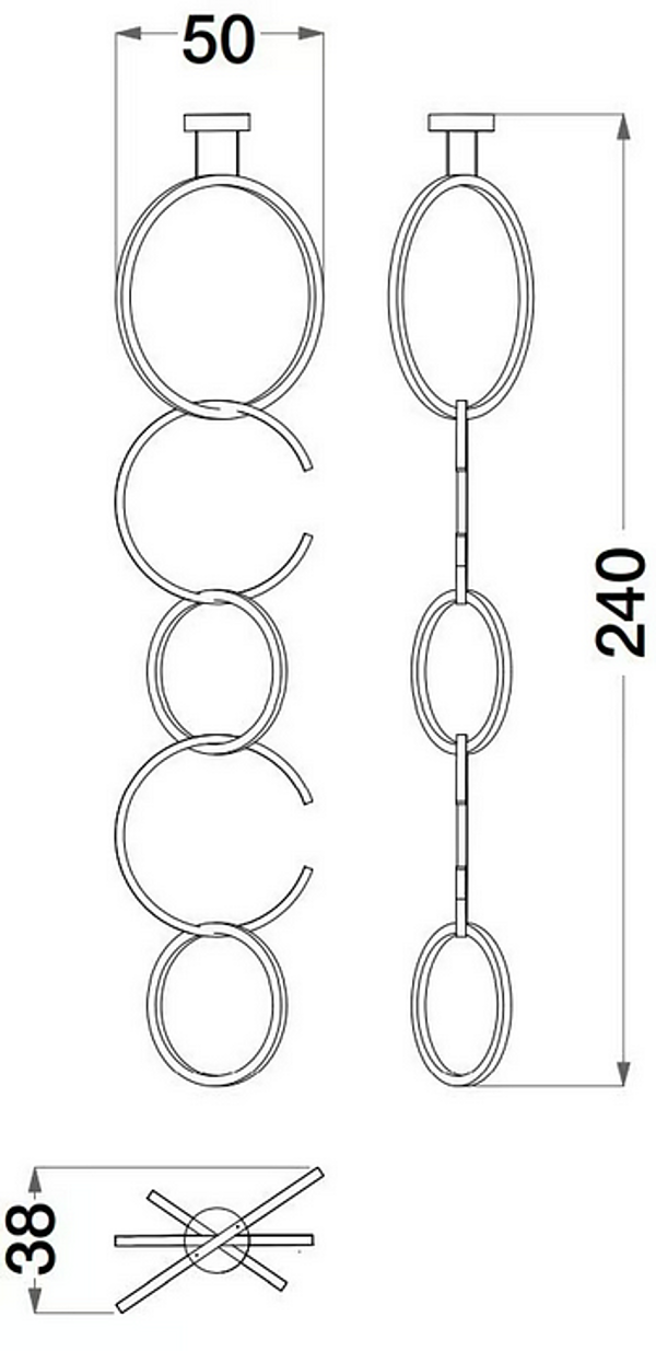 Suspension en métal Sesto Senso CPRN HOMOOD S592, S593 usine CPRN HOMOOD de l'Italie. Foto №4