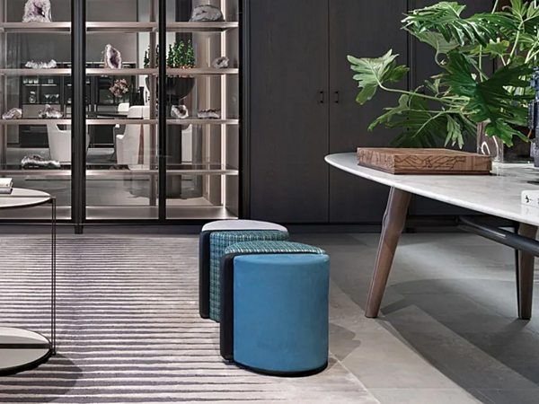 Pouf rond en tissu Summa GIORGETTI 54090 usine GIORGETTI de l'Italie. Foto №3