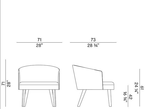 Fauteuil en tissu avec accoudoirs Lena 903 PL Potocco 903/PL usine POTOCCO de l'Italie. Foto №3