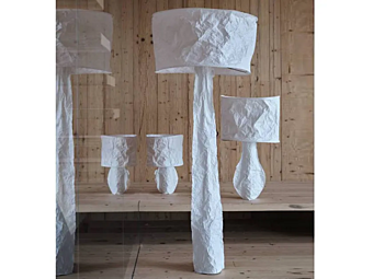 Lampe sur pied en Tyvek Dupont Gervasoni collection Pajama 94 usine Gervasoni de l'Italie