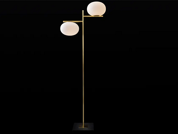 Lampadaire en laiton et verre Alba 383 Oluce usine Oluce de l'Italie. Foto №1