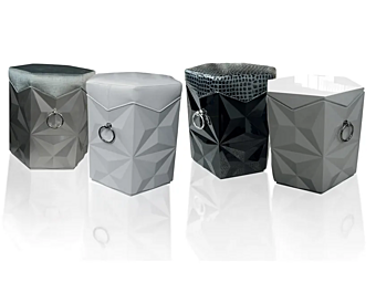 Pouf rembourré en tissu Diamond Bizzotto Italia