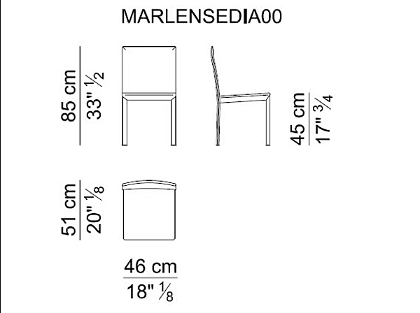 Chaise en cuir tanné Marlene I 4 Mariani usine i 4 Mariani de l'Italie. Foto №8