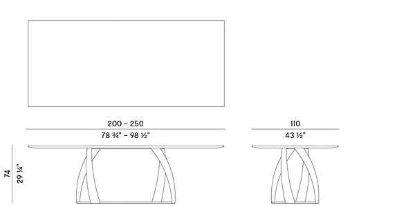 Table rectangulaire en marbre Bon Bon 770 TG R Potocco 770/TG-R usine POTOCCO de l'Italie. Foto №3