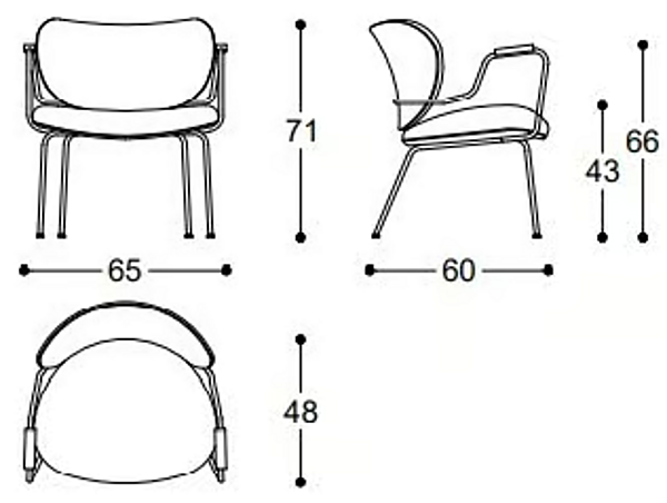 Fauteuil en tissu avec accoudoirs Kalida Black Tie KAL10BRC usine Black Tie de l'Italie. Foto №9